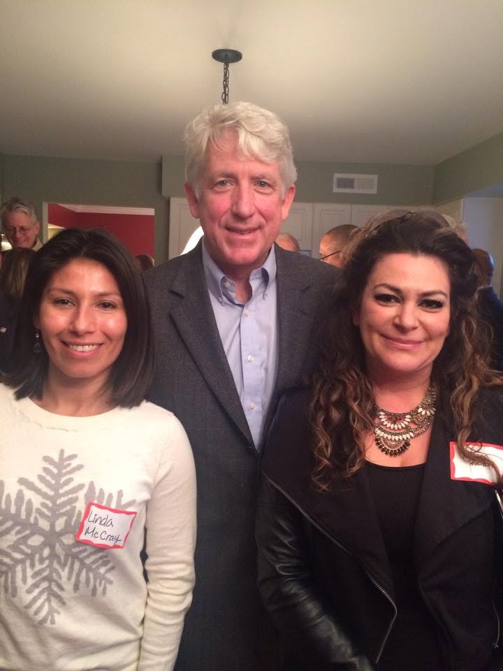 Linda McCray, Virginia Attorney General Mark Herring, and Yovanna Reiser in downtown Leesburg, December 13, 2014