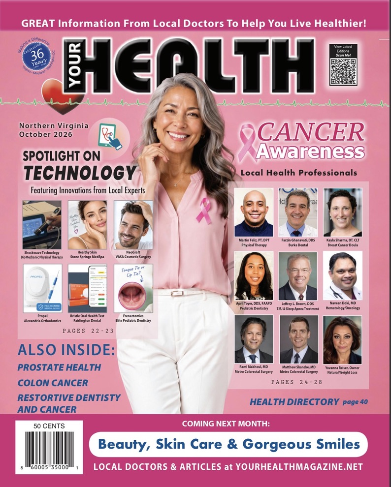 Your Health Magazine Northern Virginia October 2026 cover, Cancer Awareness edition