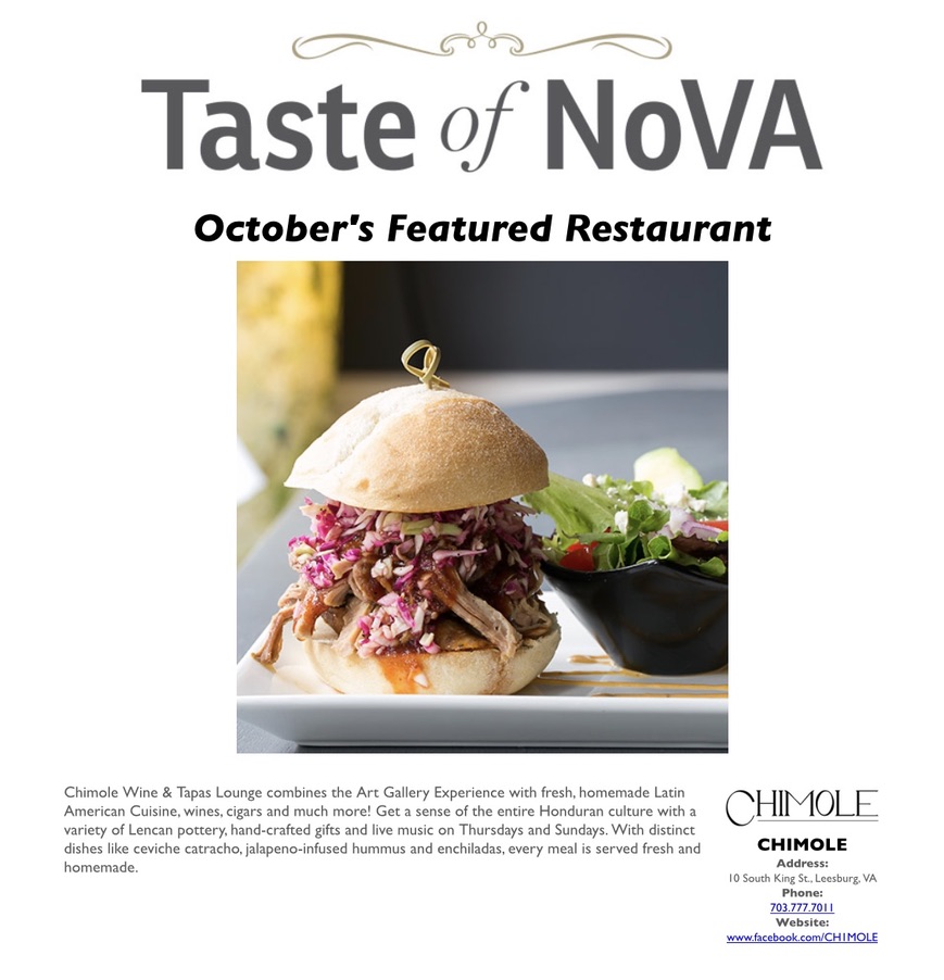Taste of NoVA — October featured restaurant archival promotional piece